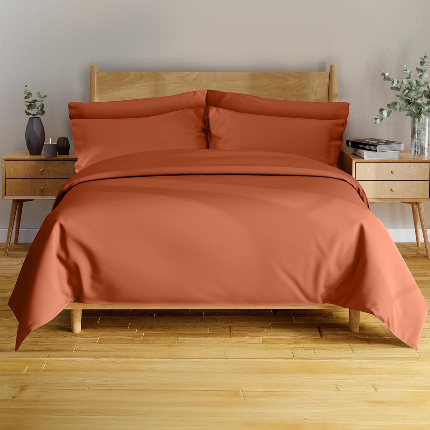 100% Viscose Derived from Bamboo Sheets Twin - 4PC Set - Super Soft Cooling Sheets - up to 16’’ Deep Pocket - Luxury Series - 1 Flat Sheet,1 Fitted Sheet,2 Pillowcases (Twin Stone Grey)