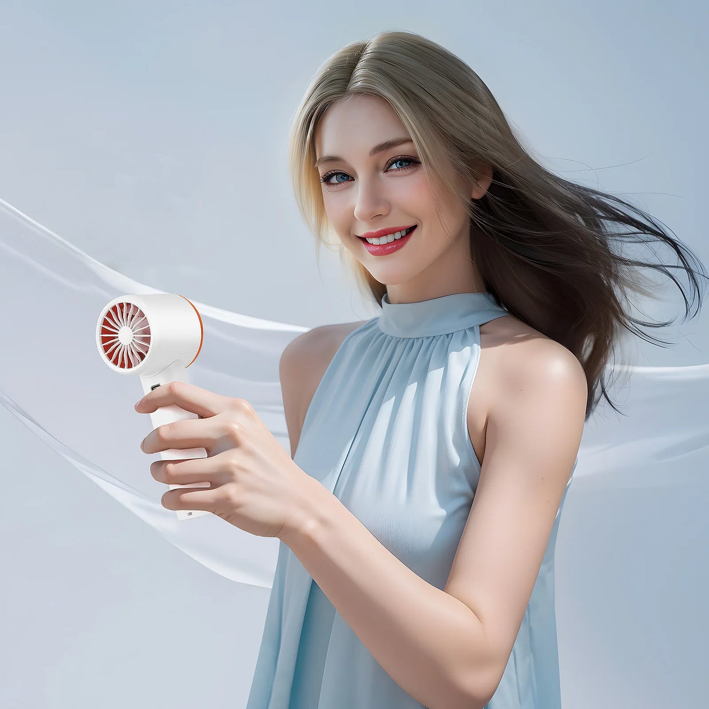Portable 120-Speed Handheld Fan with Semiconductor Cooling Tech, Powerful Wind & Compact Design, Personal Fan for Women,Travel