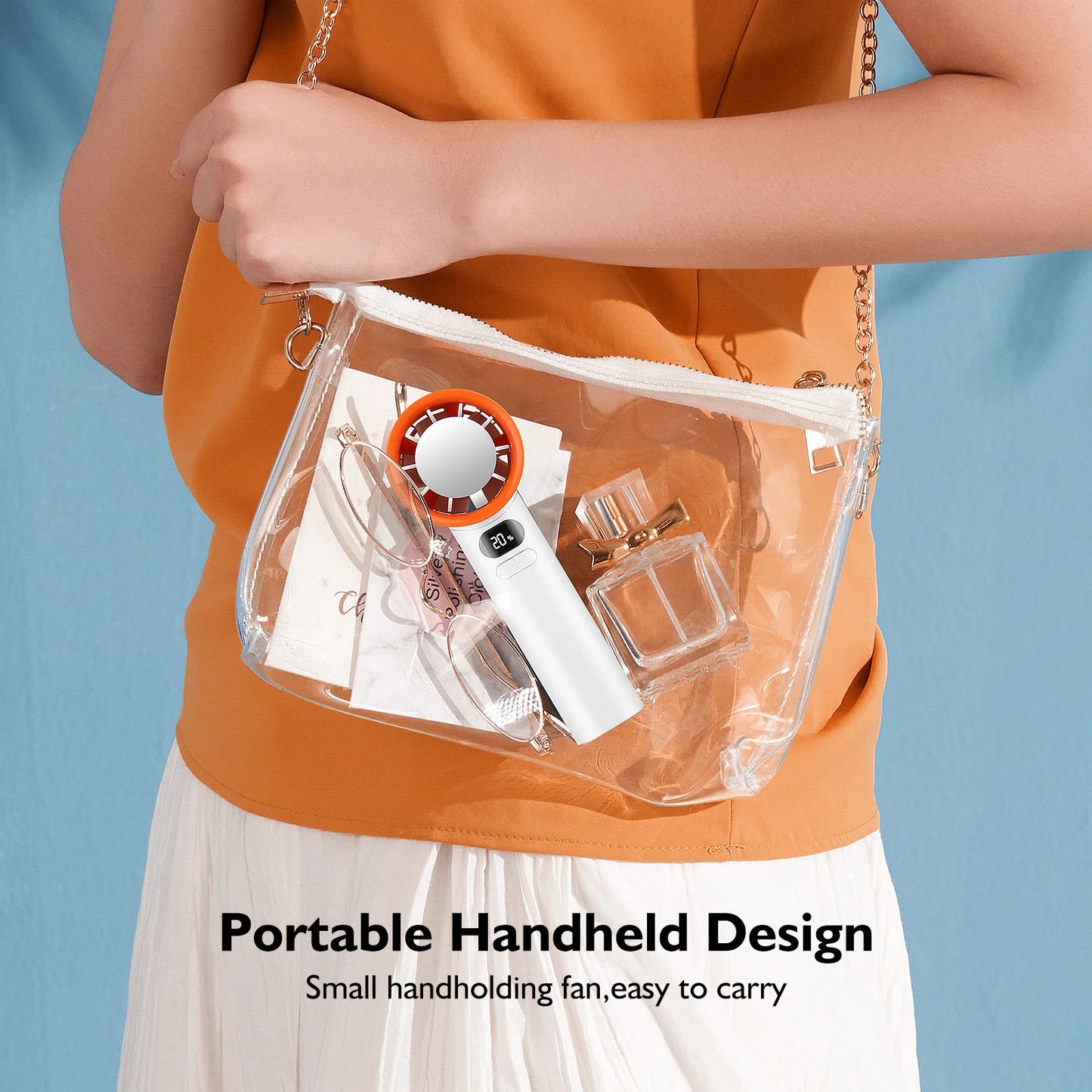 Portable 120-Speed Handheld Fan with Semiconductor Cooling Tech, Powerful Wind & Compact Design, Personal Fan for Women,Travel