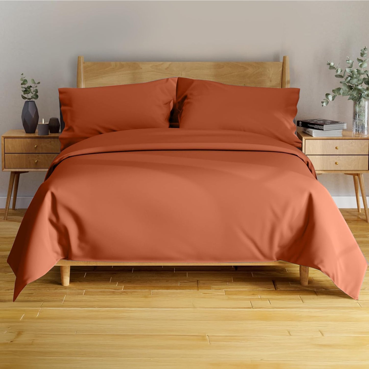 100% Viscose Derived from Bamboo Sheets Twin - 4PC Set - Super Soft Cooling Sheets - up to 16’’ Deep Pocket - Luxury Series - 1 Flat Sheet,1 Fitted Sheet,2 Pillowcases (Twin Stone Grey)