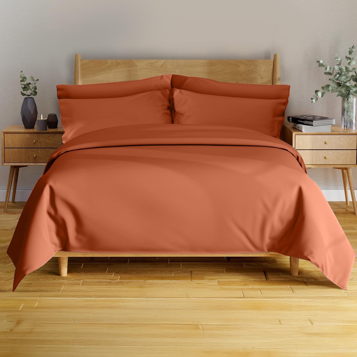 100% Viscose Derived from Bamboo Sheets Twin - 4PC Set - Super Soft Cooling Sheets - up to 16’’ Deep Pocket - Luxury Series - 1 Flat Sheet,1 Fitted Sheet,2 Pillowcases (Twin Stone Grey)