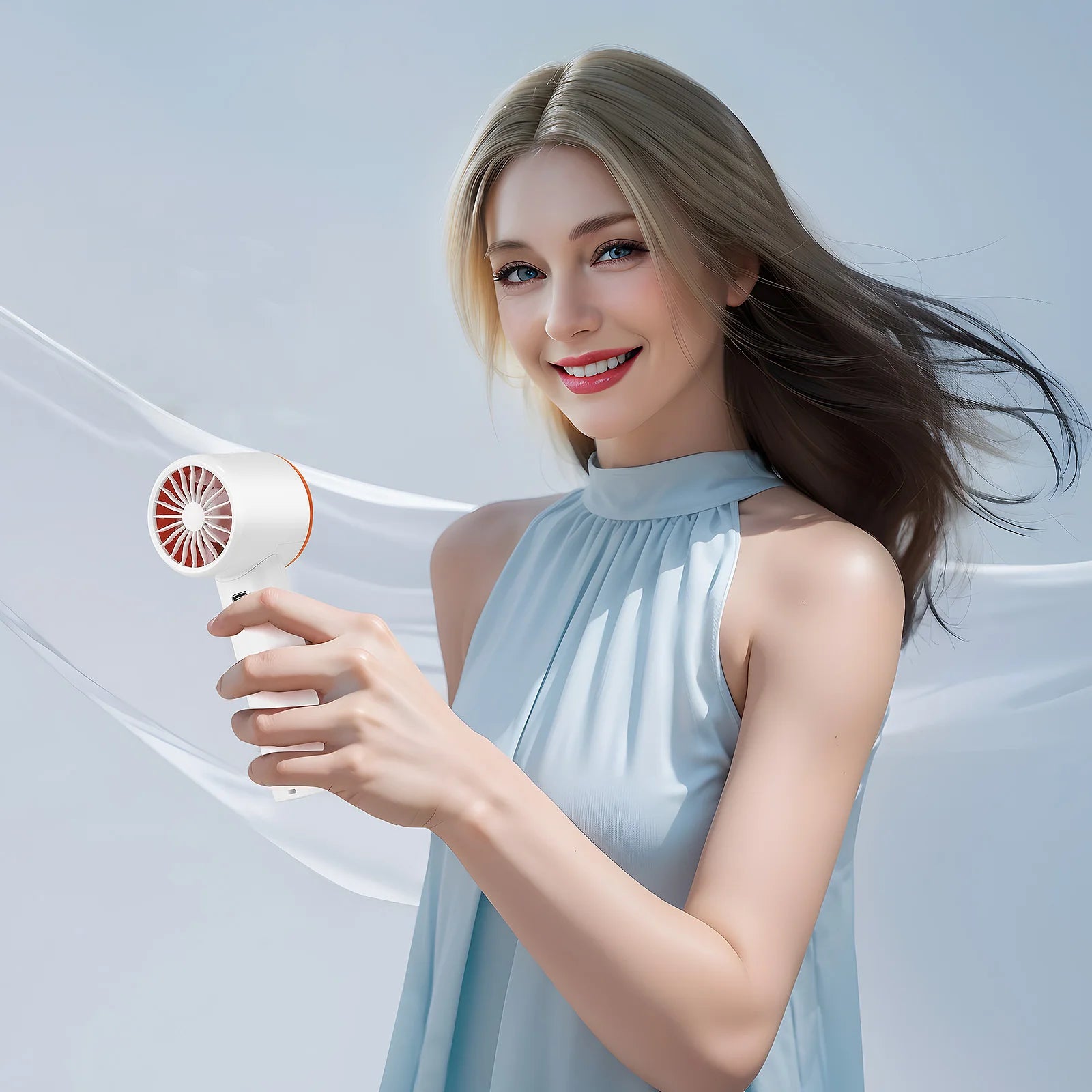 Portable 120-Speed Handheld Fan with Semiconductor Cooling Tech, Powerful Wind & Compact Design, Personal Fan for Women,Travel